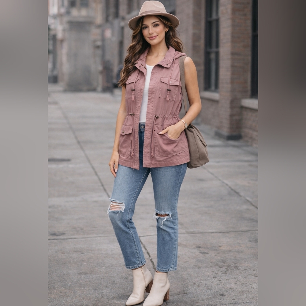 Love Tree Mauve Utility Vest